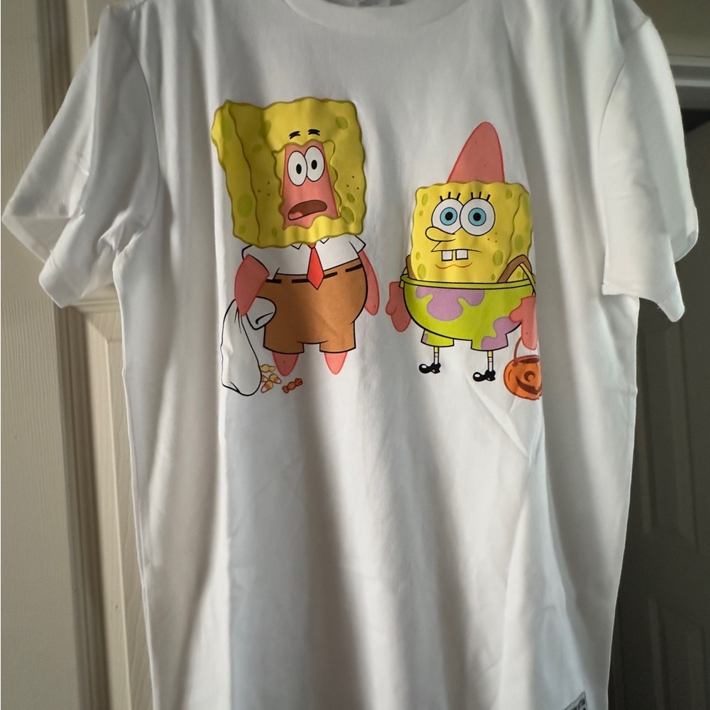 White T-Shirt with Cartoon Characters